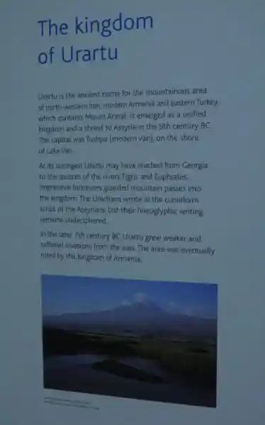 The kingdom of Urartu